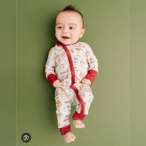 Little One Shop Red Merry Moments Bamboo Sleeper | 3-6 Months